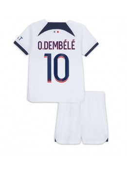 Paris Saint-Germain Ousmane Dembele #10 Replika Borta Kläder Barn 2023-24 Kortärmad (+ byxor)